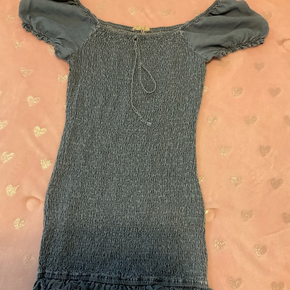 Navy blue runched  XL mini dress